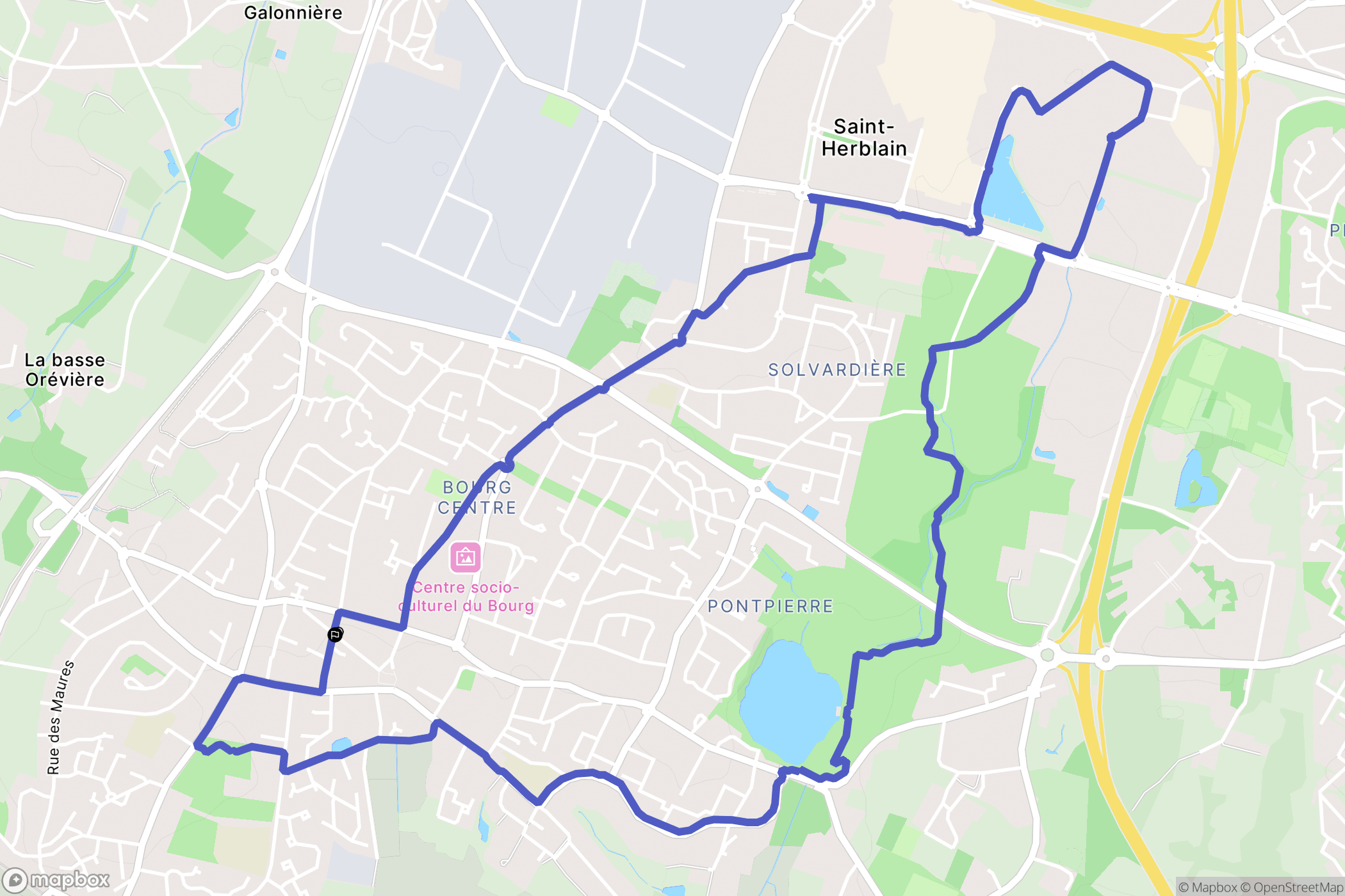Saint-Herblain : carte du parcours de randonnée - France