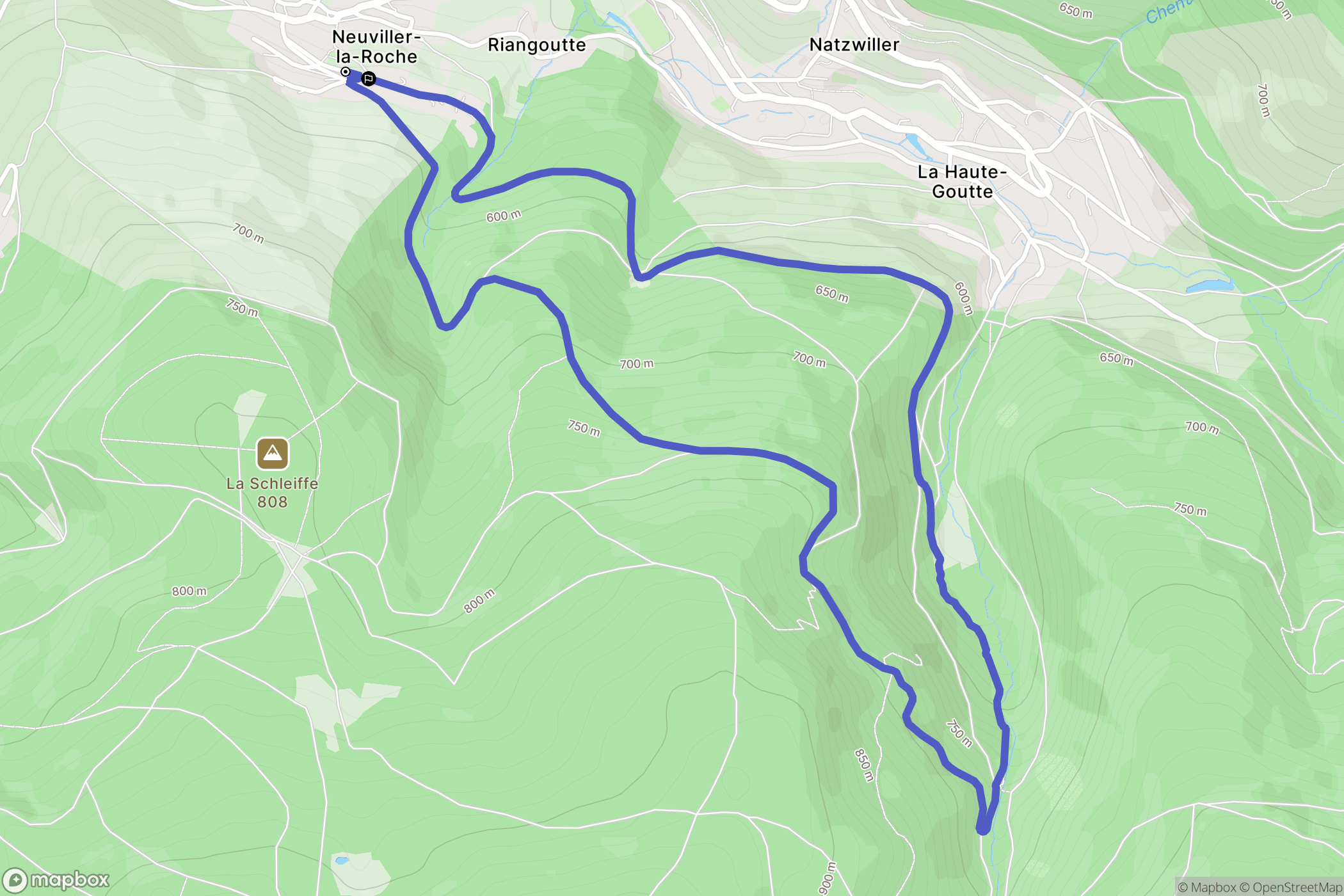 Neuviller-la-Roche : carte du parcours de randonnée - France