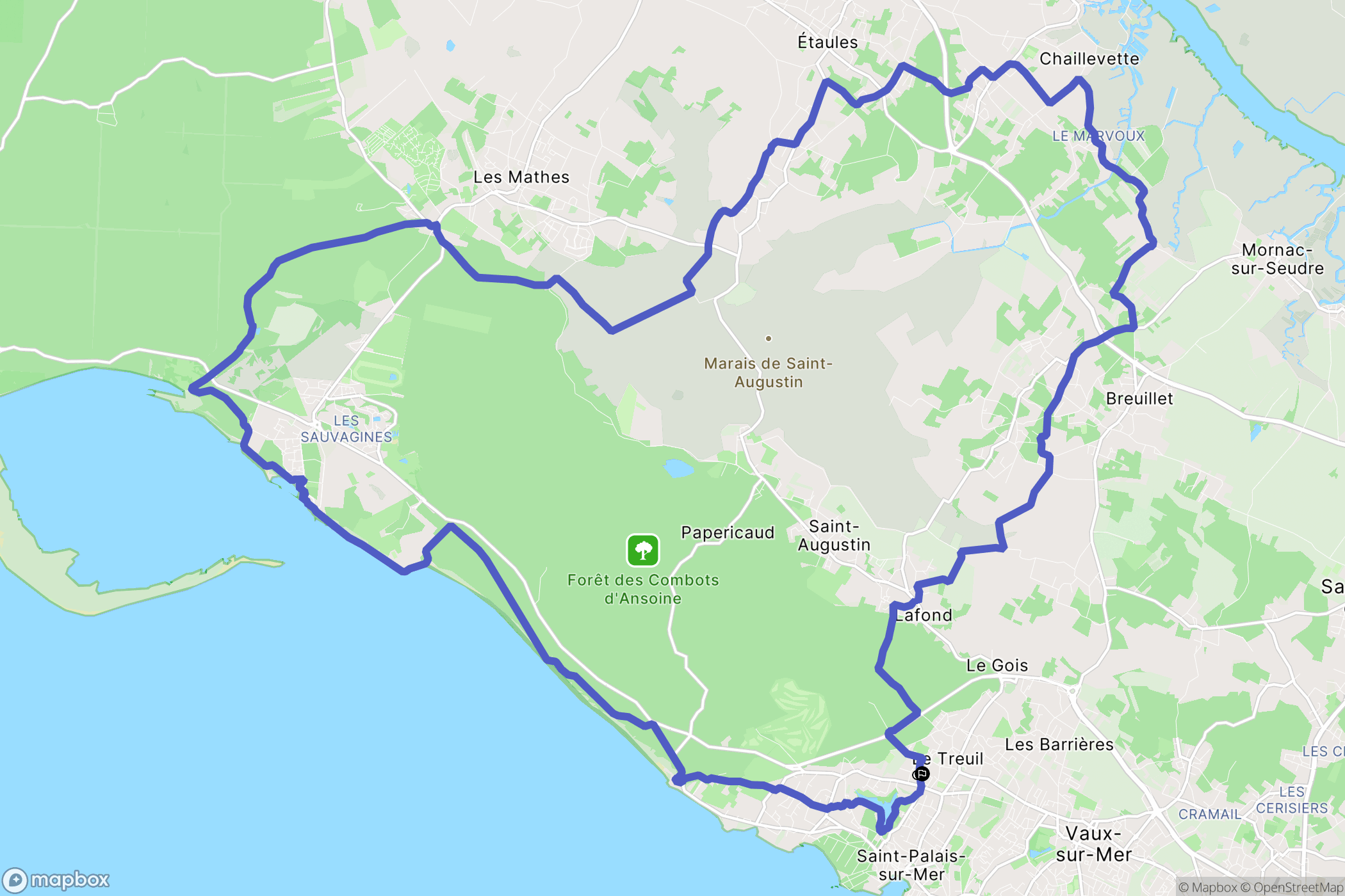 Saint-Palais-sur-Mer : carte du parcours de randonnée - France