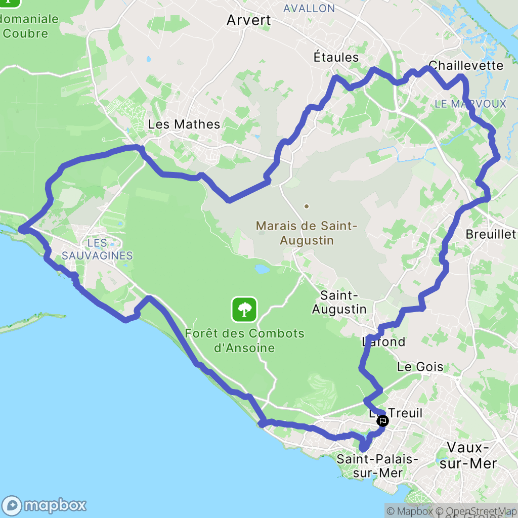 Saint-Palais-sur-Mer : carte du parcours de randonnée - France