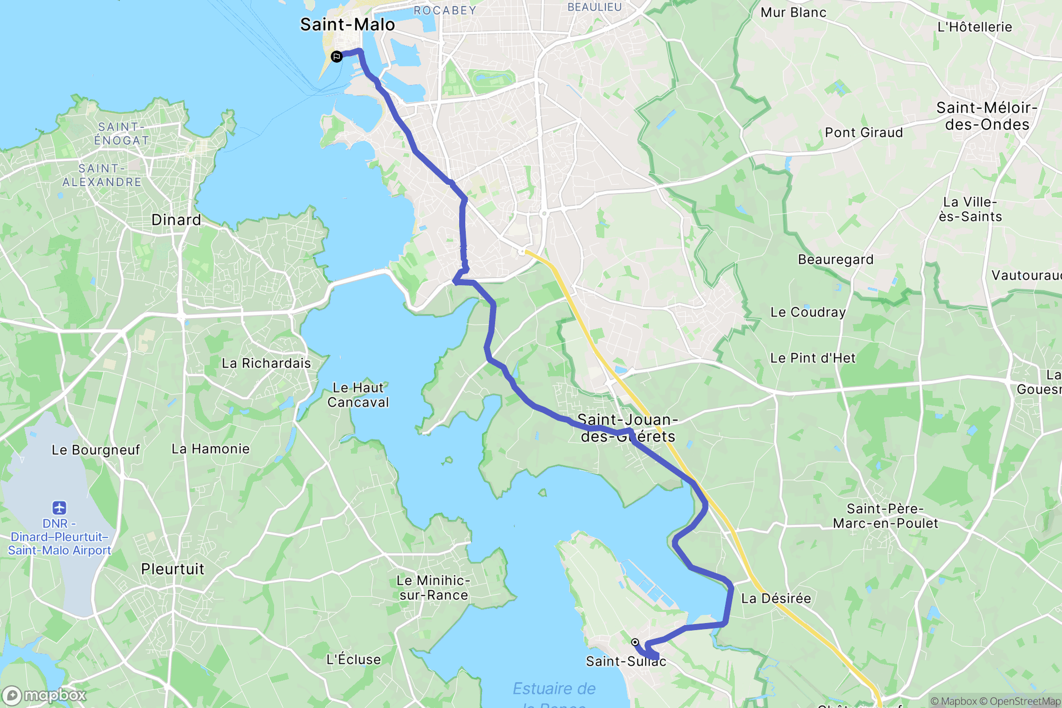 Saint-Suliac : carte du parcours de randonnée - France