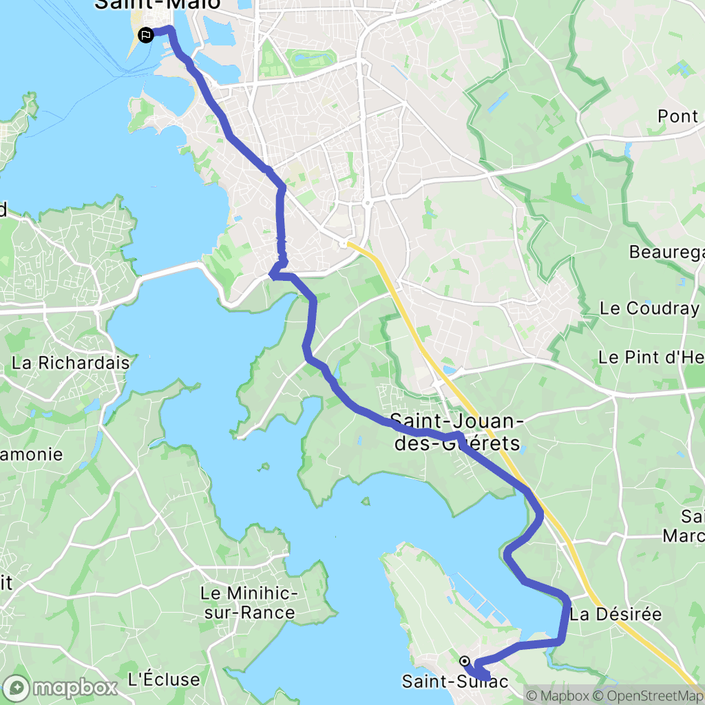 Saint-Suliac : carte du parcours de randonnée - France