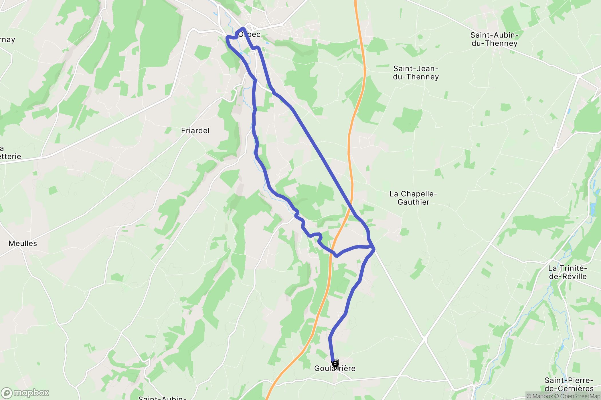 La Goulafrière : carte du parcours de randonnée - France