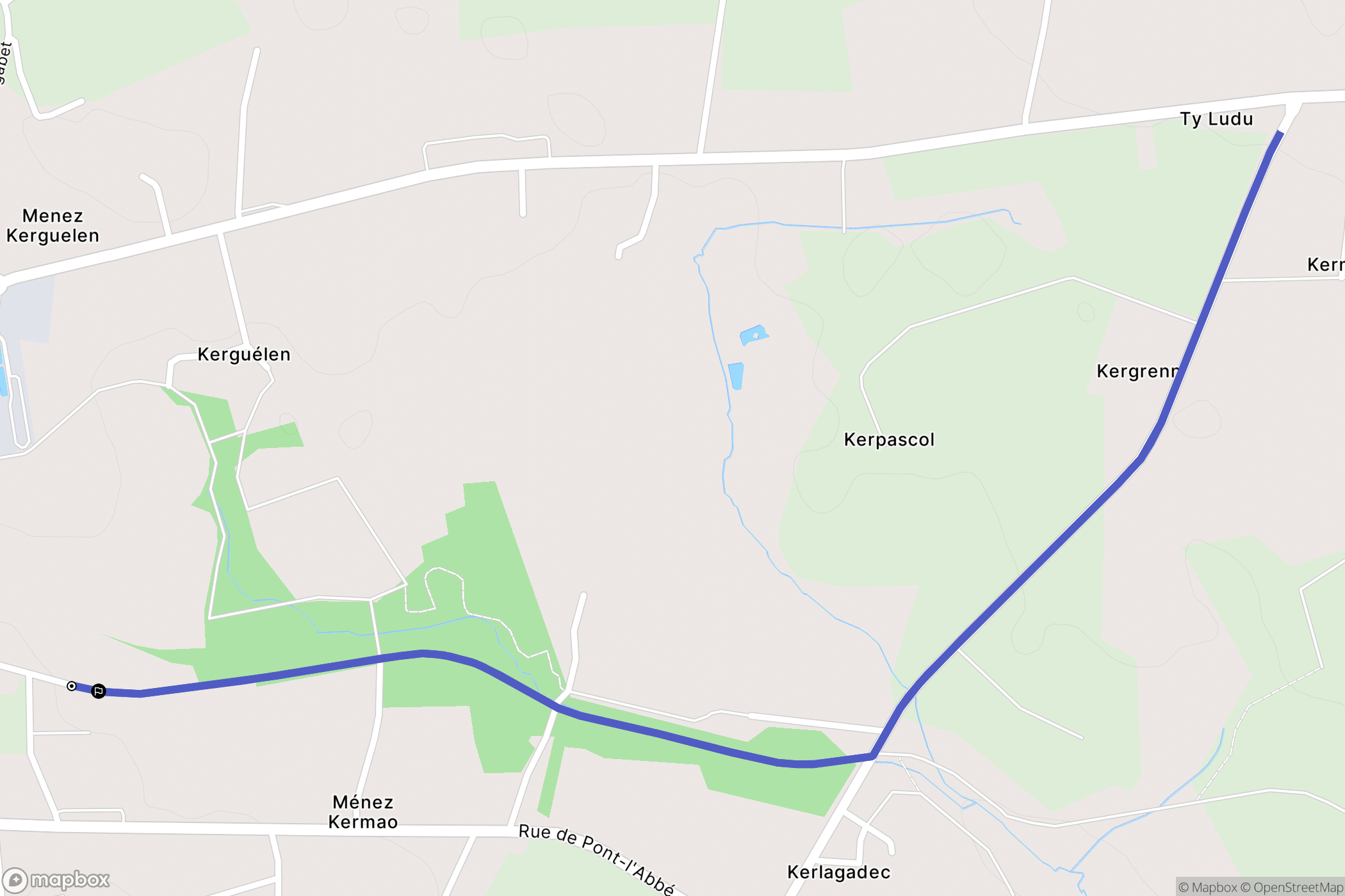 Plozévet : carte du parcours de randonnée - France