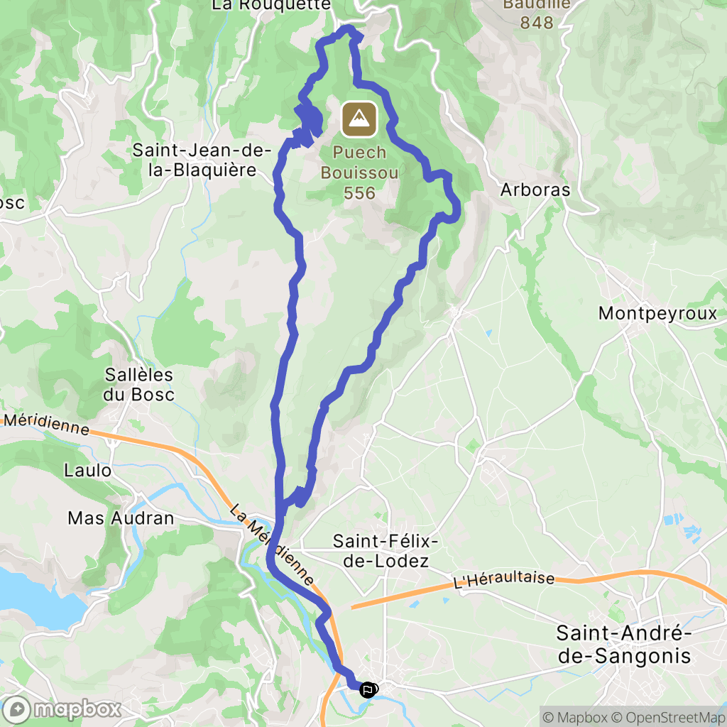 Ceyras : carte du parcours de randonnée - France