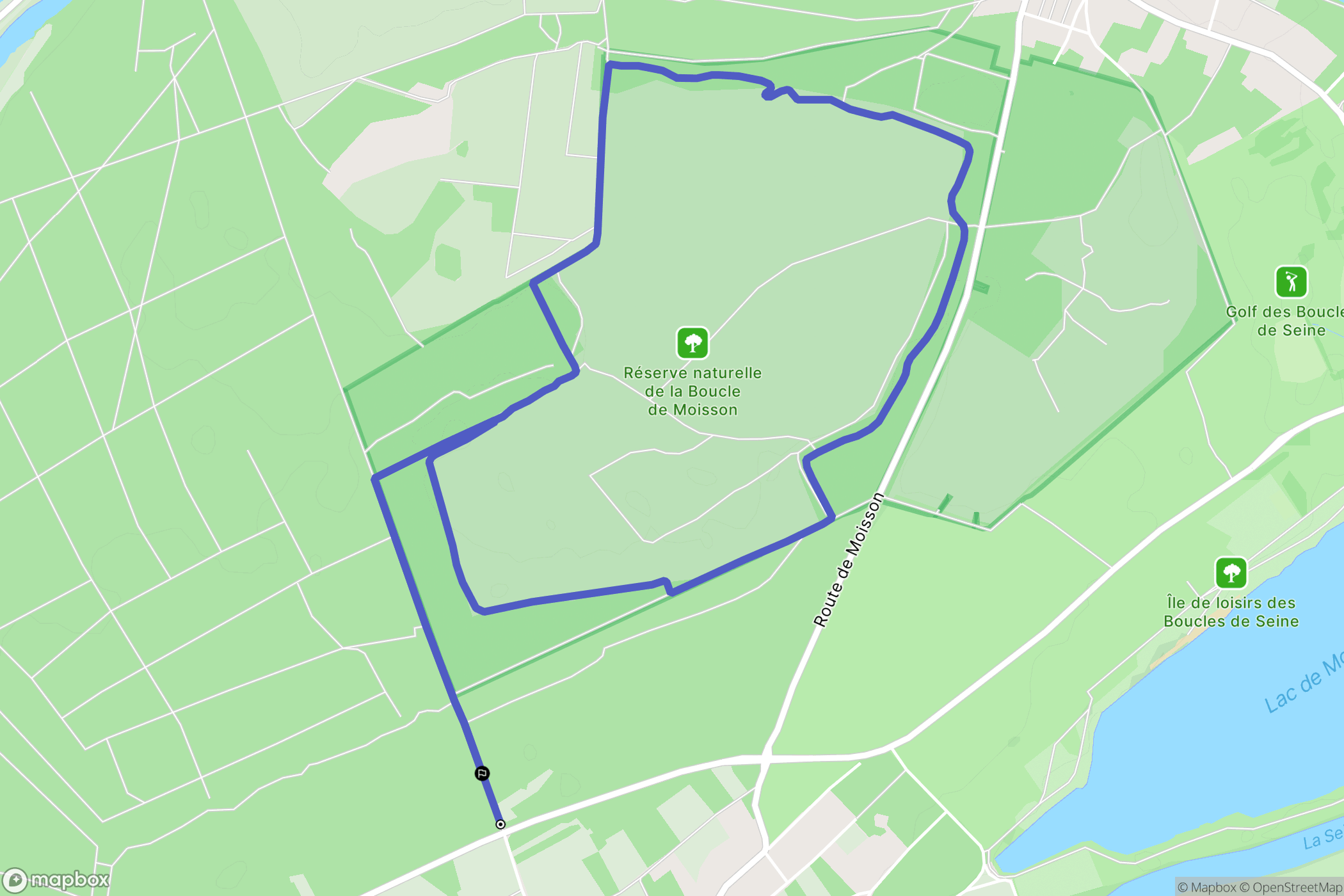 Mousseaux-sur-Seine : carte du parcours de randonnée - France