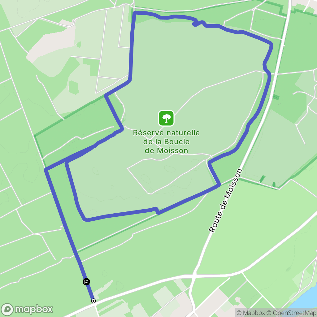 Mousseaux-sur-Seine : carte du parcours de randonnée - France