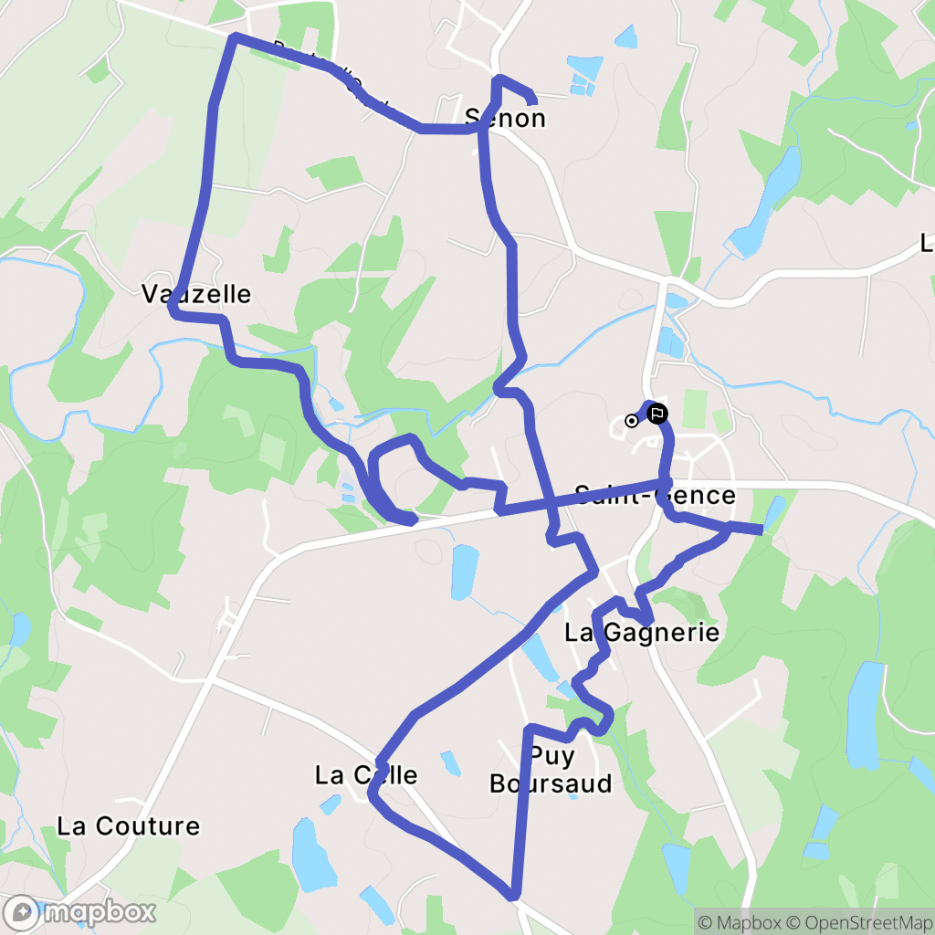 Saint-Gence : carte du parcours de randonnée - France