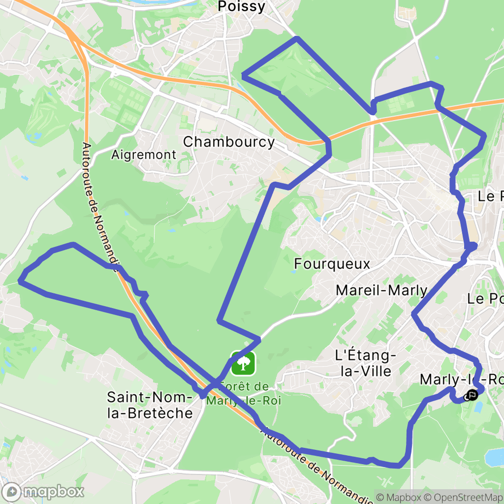 Marly-le-Roi : carte du parcours de randonnée - France