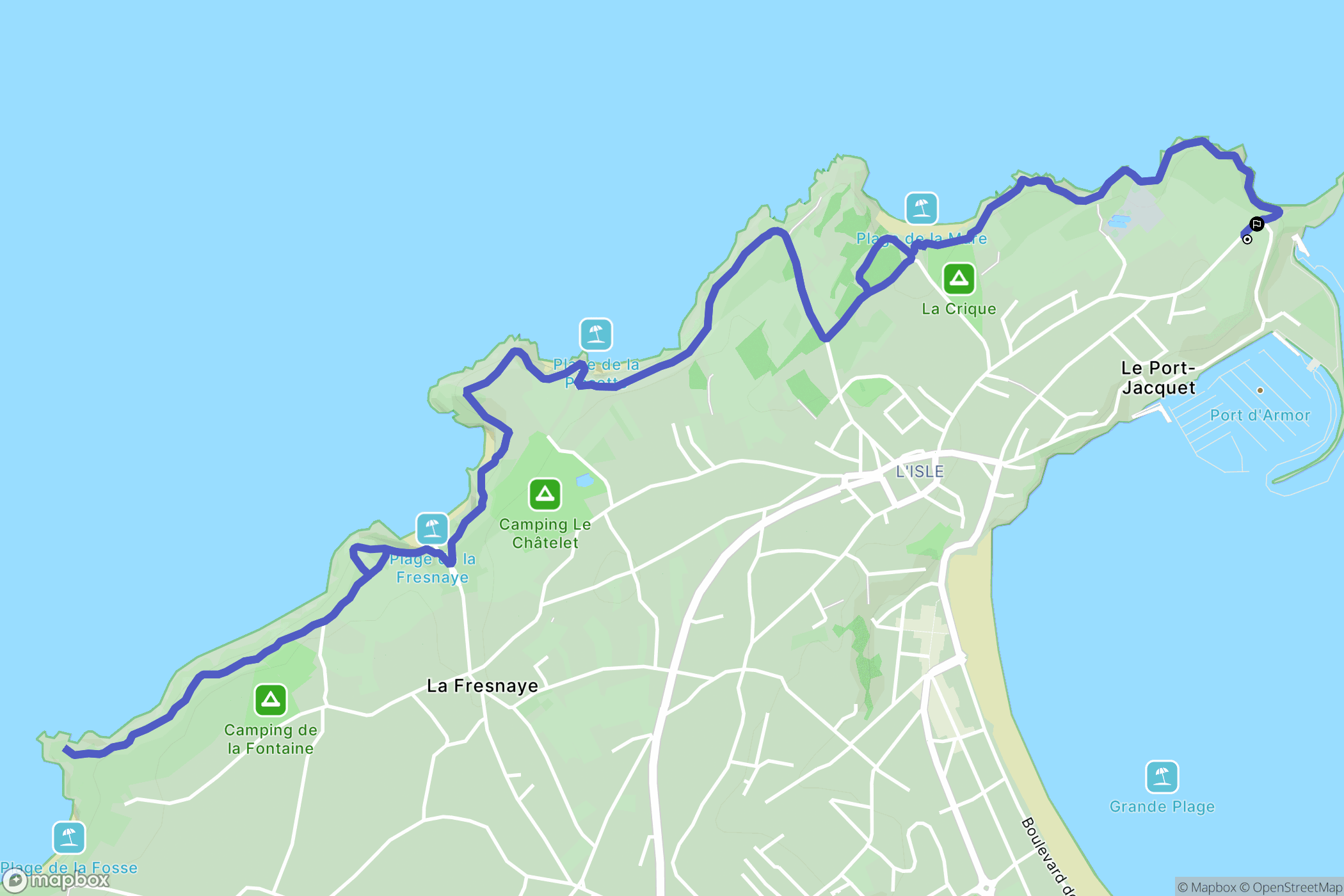Saint-Cast-le-Guildo : carte du parcours de randonnée - France