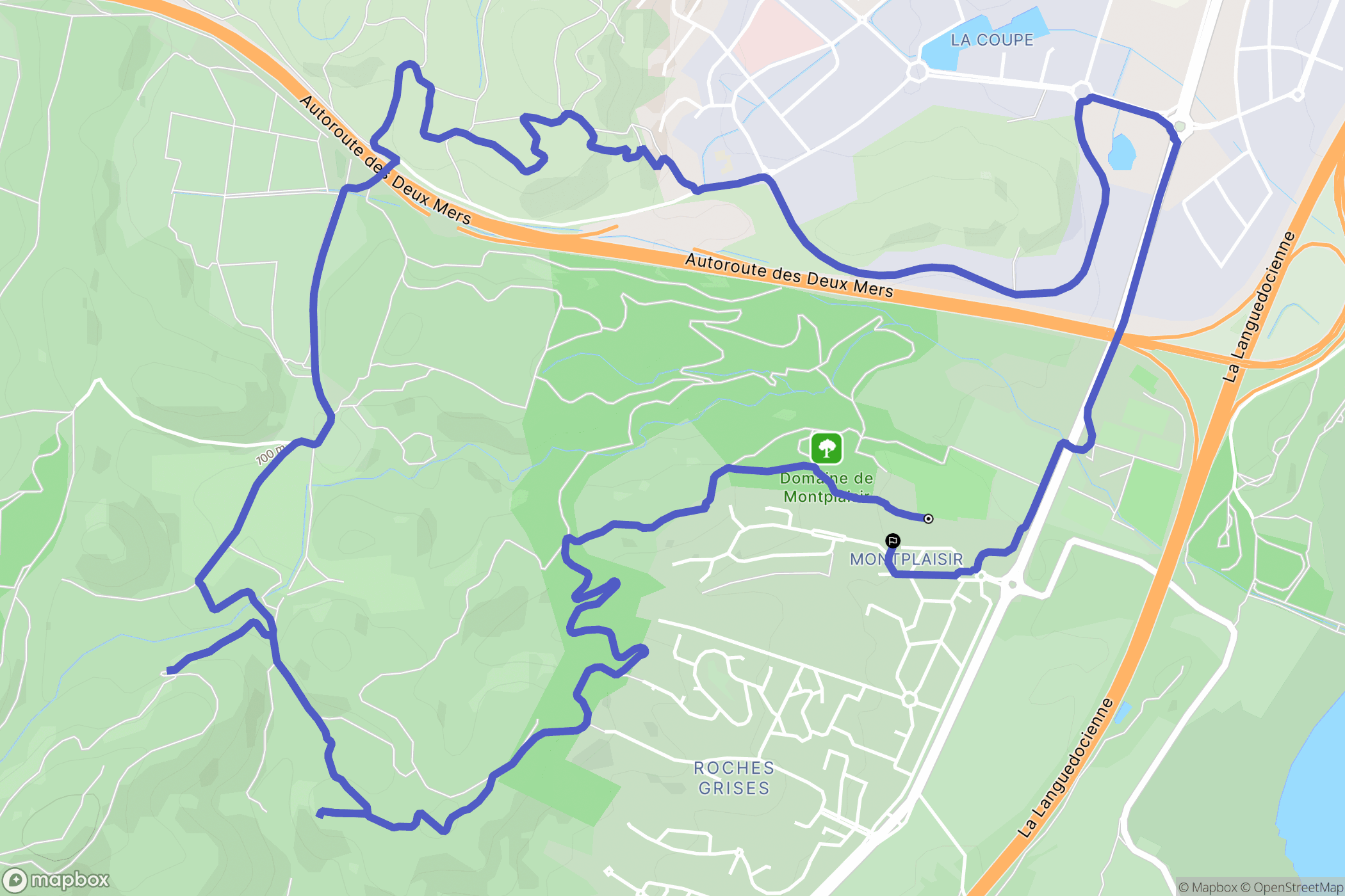 Narbonne : carte du parcours de randonnée - France