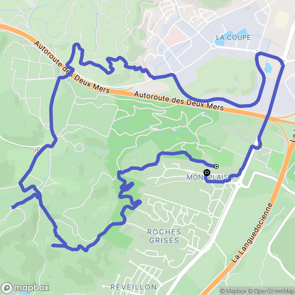 Narbonne : carte du parcours de randonnée - France