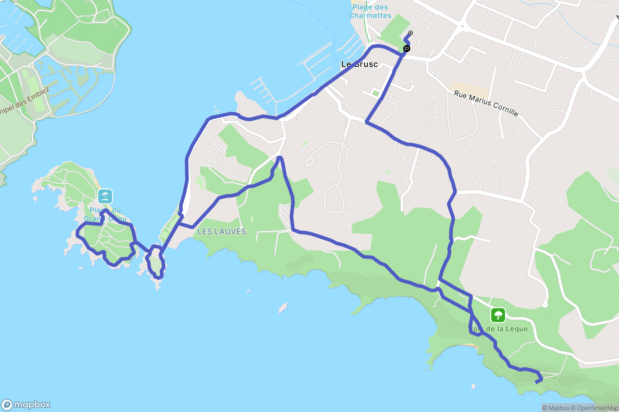 Six-Fours-les-Plages : carte du parcours de randonnée - France