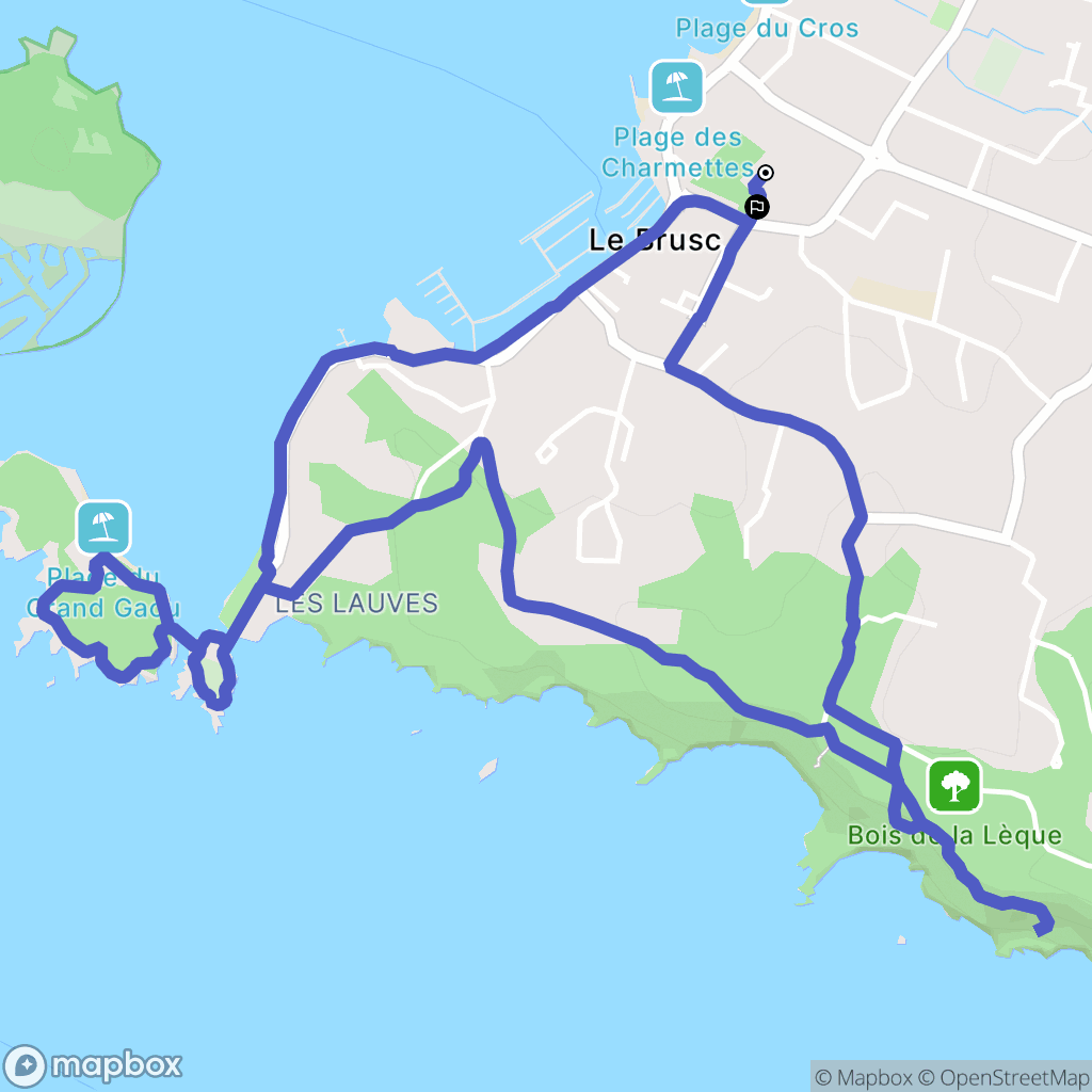 Six-Fours-les-Plages : carte du parcours de randonnée - France