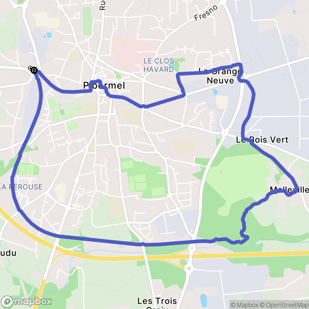 Ploërmel : carte du parcours de randonnée - France