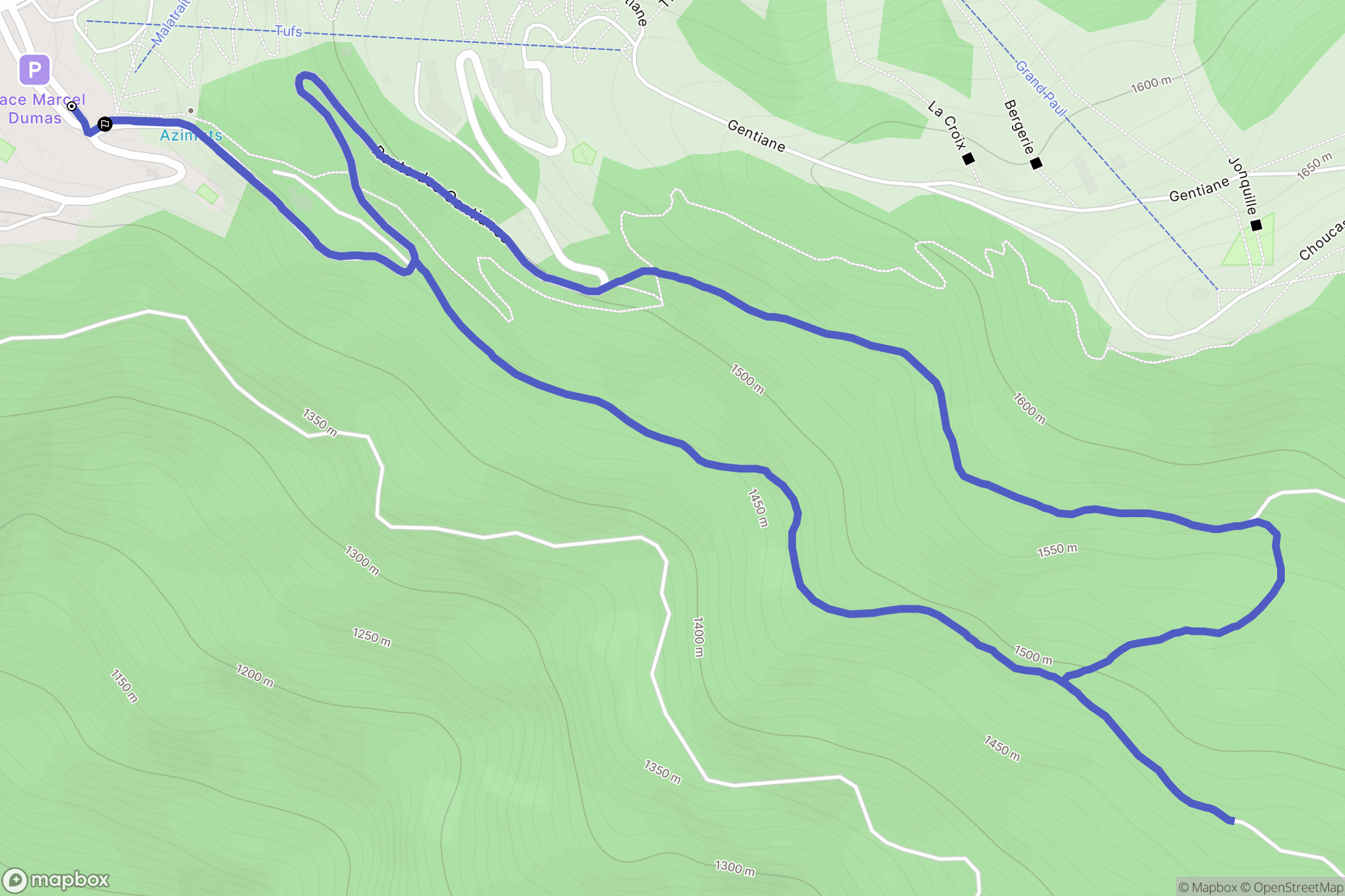 Allevard : carte du parcours de randonnée - France