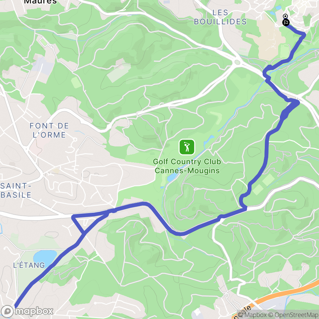 Valbonne : carte du parcours de randonnée - France