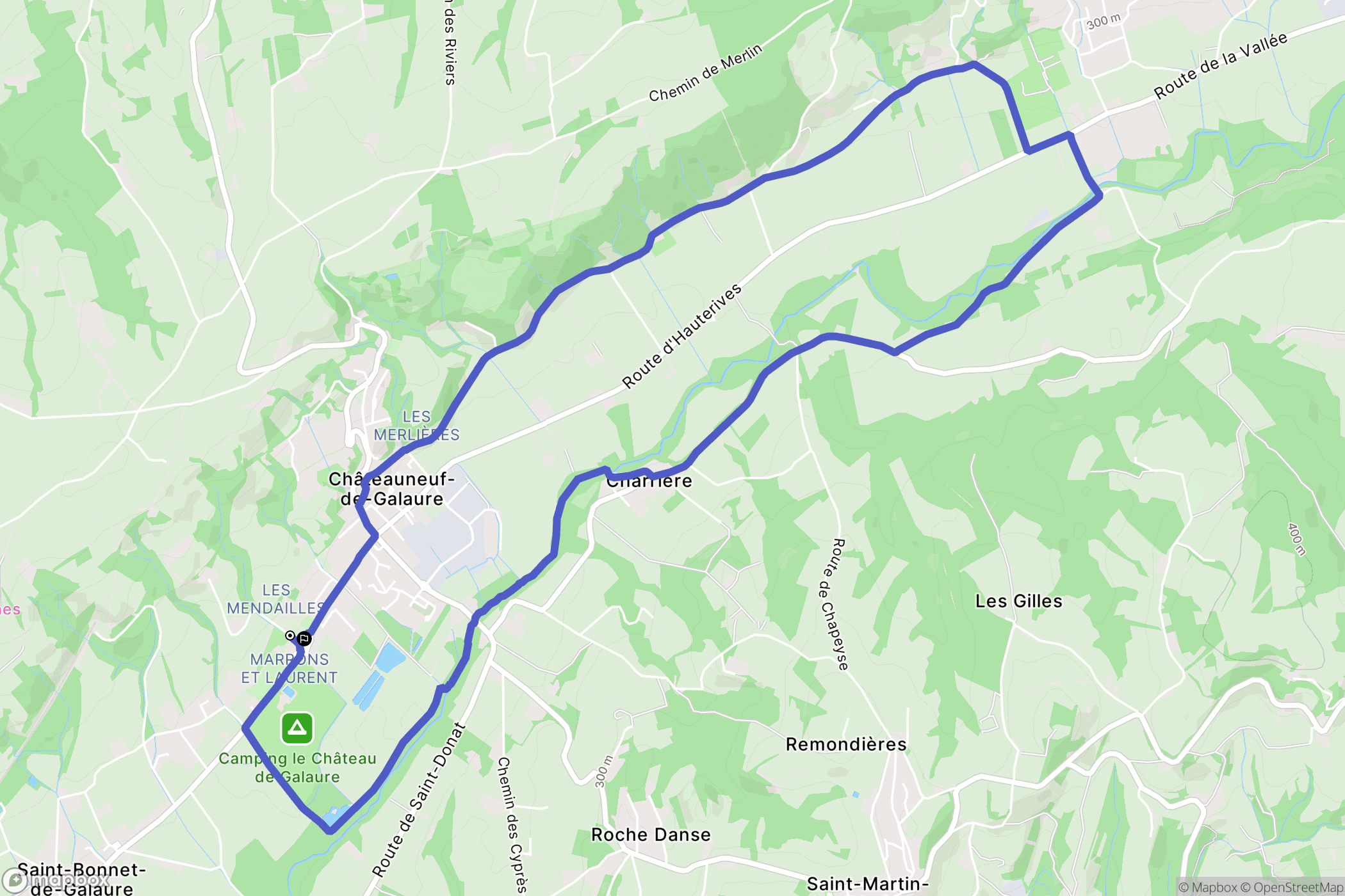 Châteauneuf-de-Galaure : carte du parcours de randonnée - France