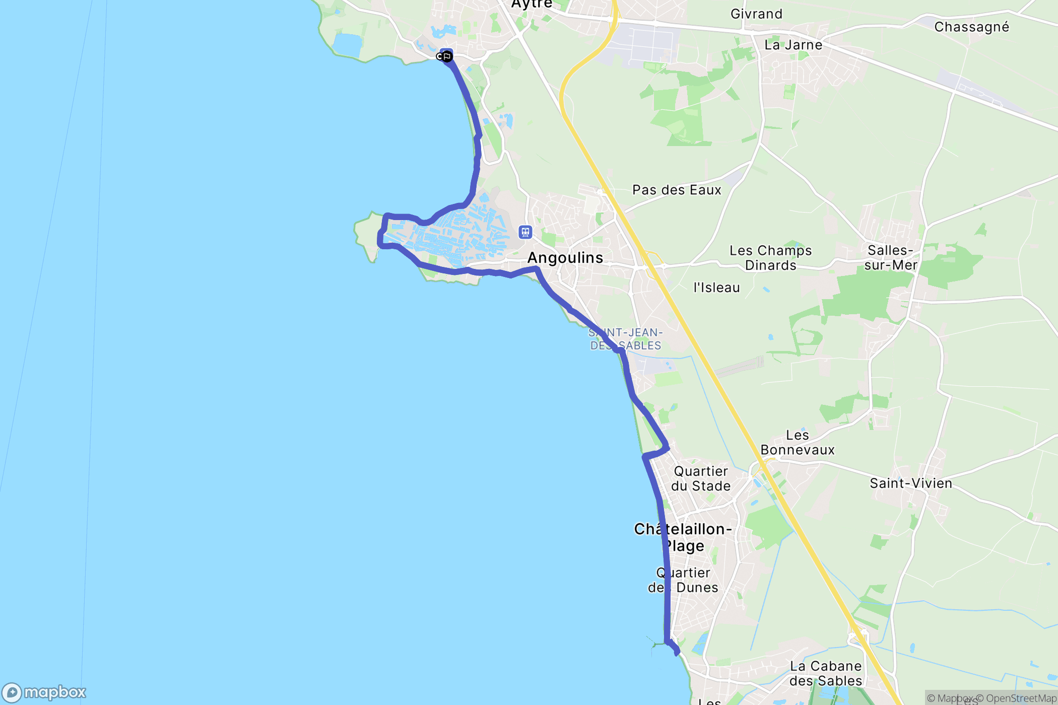 Aytré : carte du parcours de randonnée - France
