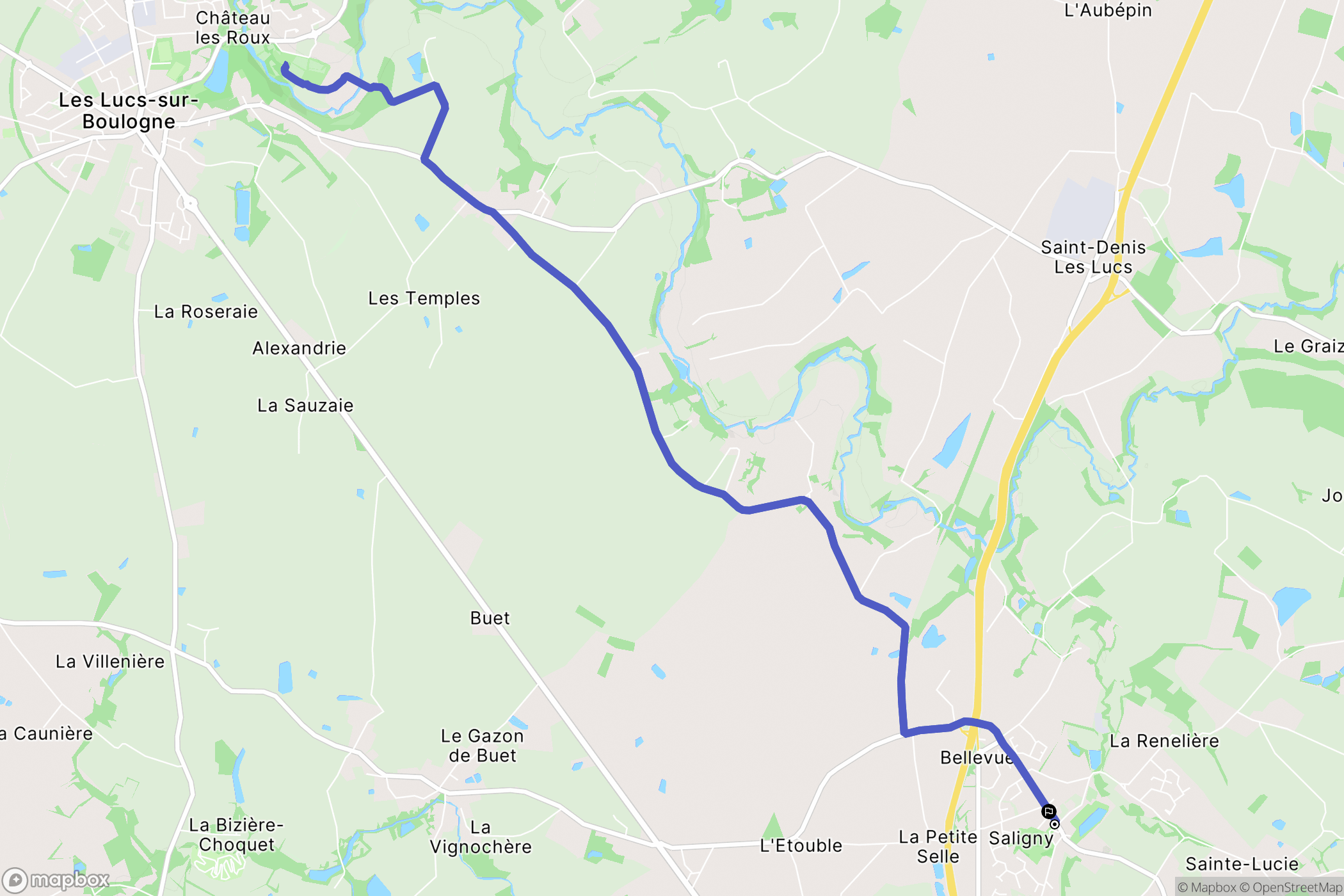 Bellevigny : carte du parcours de randonnée - France