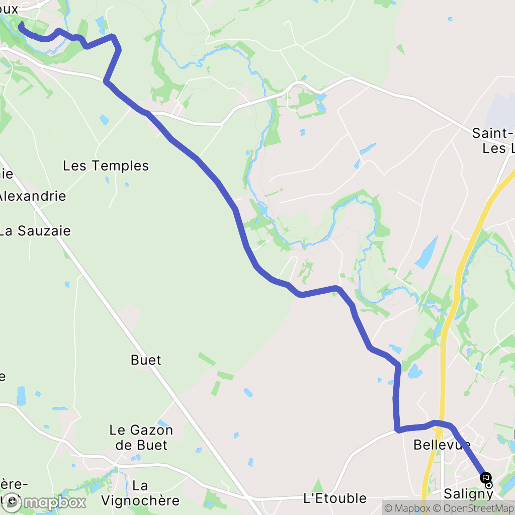 Bellevigny : carte du parcours de randonnée - France