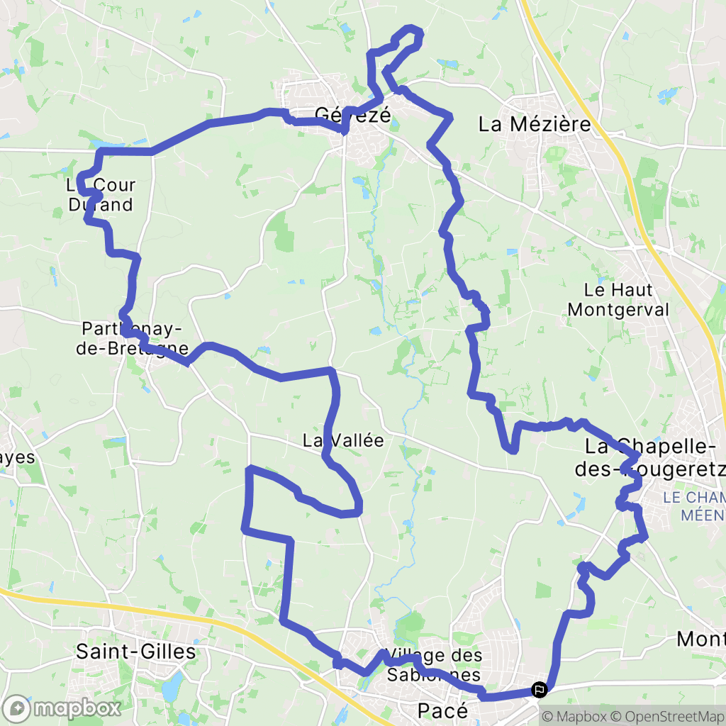 Pacé : carte du parcours de randonnée - France