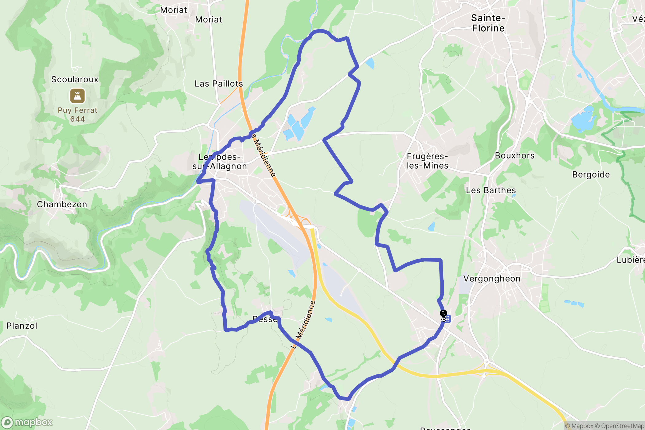 Bournoncle-Saint-Pierre : carte du parcours de randonnée - France