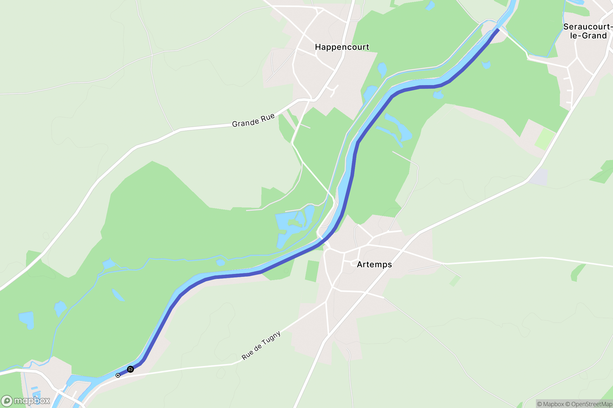 Artemps : carte du parcours de randonnée - France