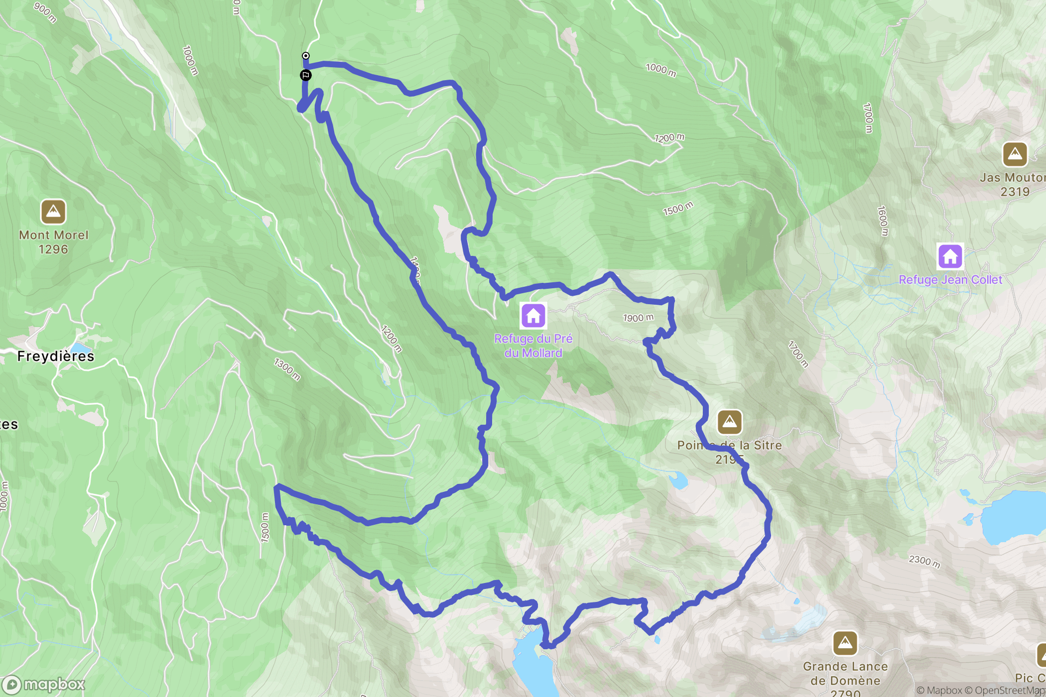 Saint-Mury-Monteymond : carte du parcours de randonnée - France