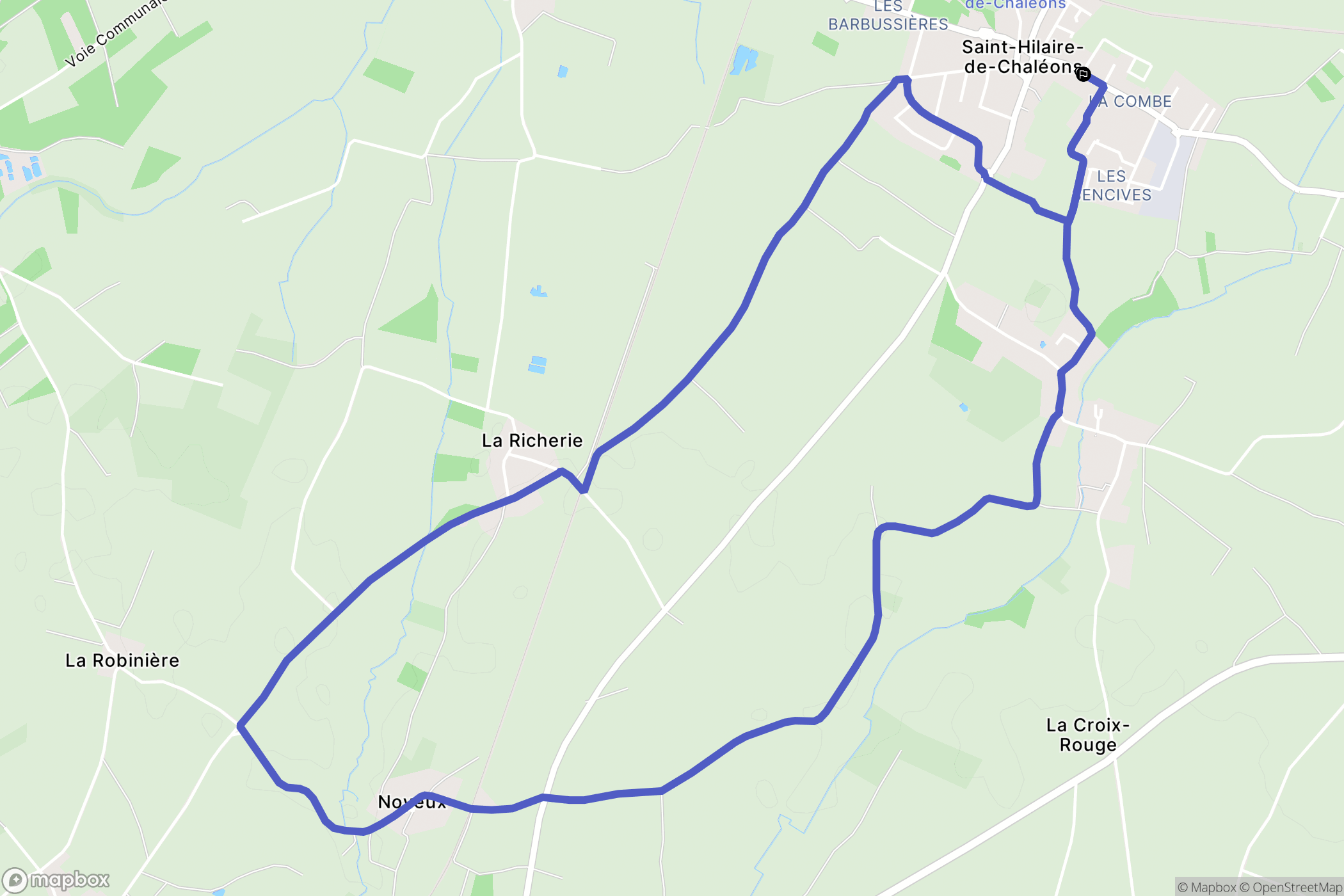Saint-Hilaire-de-Chaléons : carte du parcours de randonnée - France