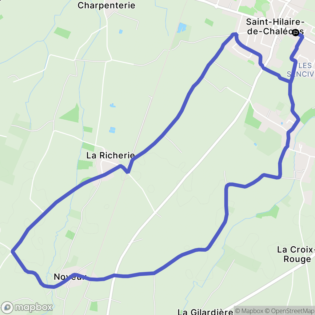 Saint-Hilaire-de-Chaléons : carte du parcours de randonnée - France