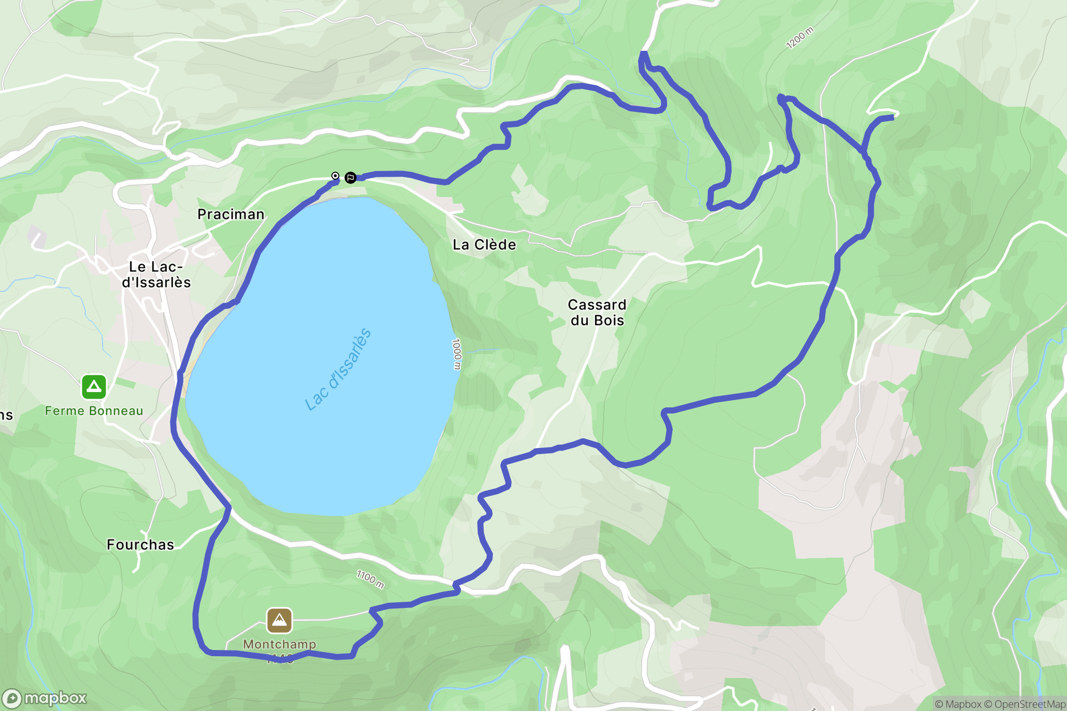 Le Lac-d'Issarlès: routekaart voor buitenactiviteiten - France