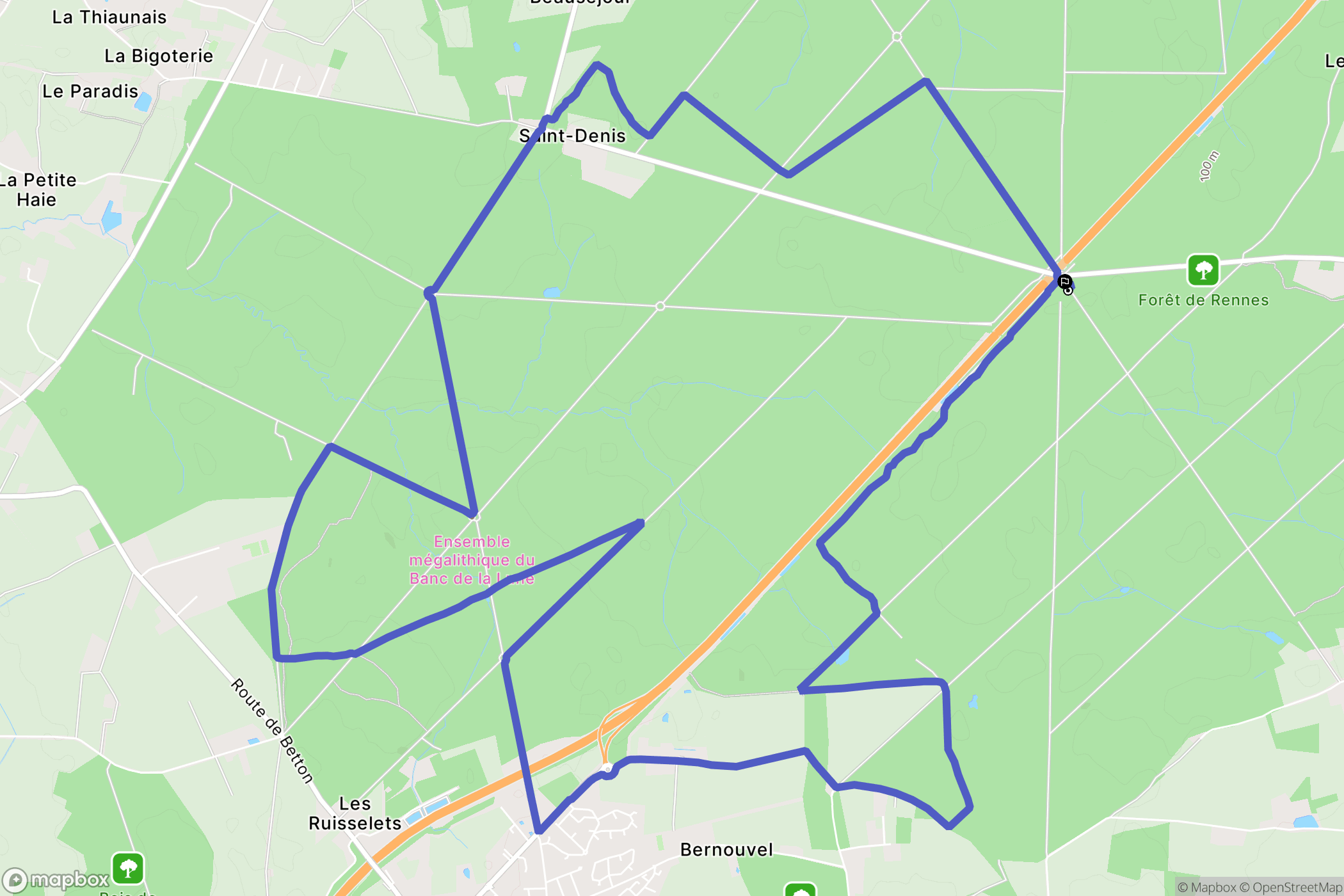Liffré : carte du parcours de randonnée - France
