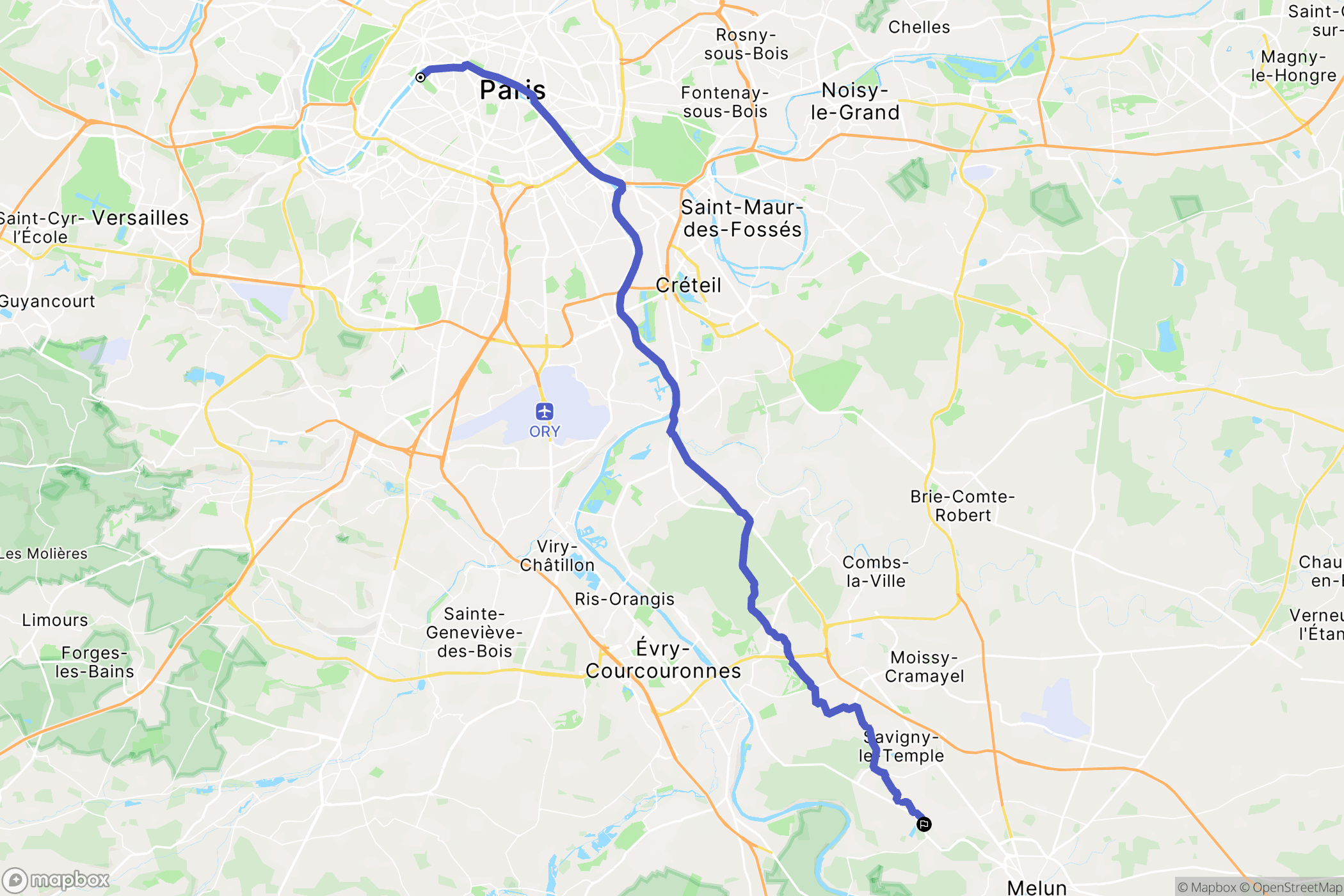 Paris : carte du parcours de randonnée - France