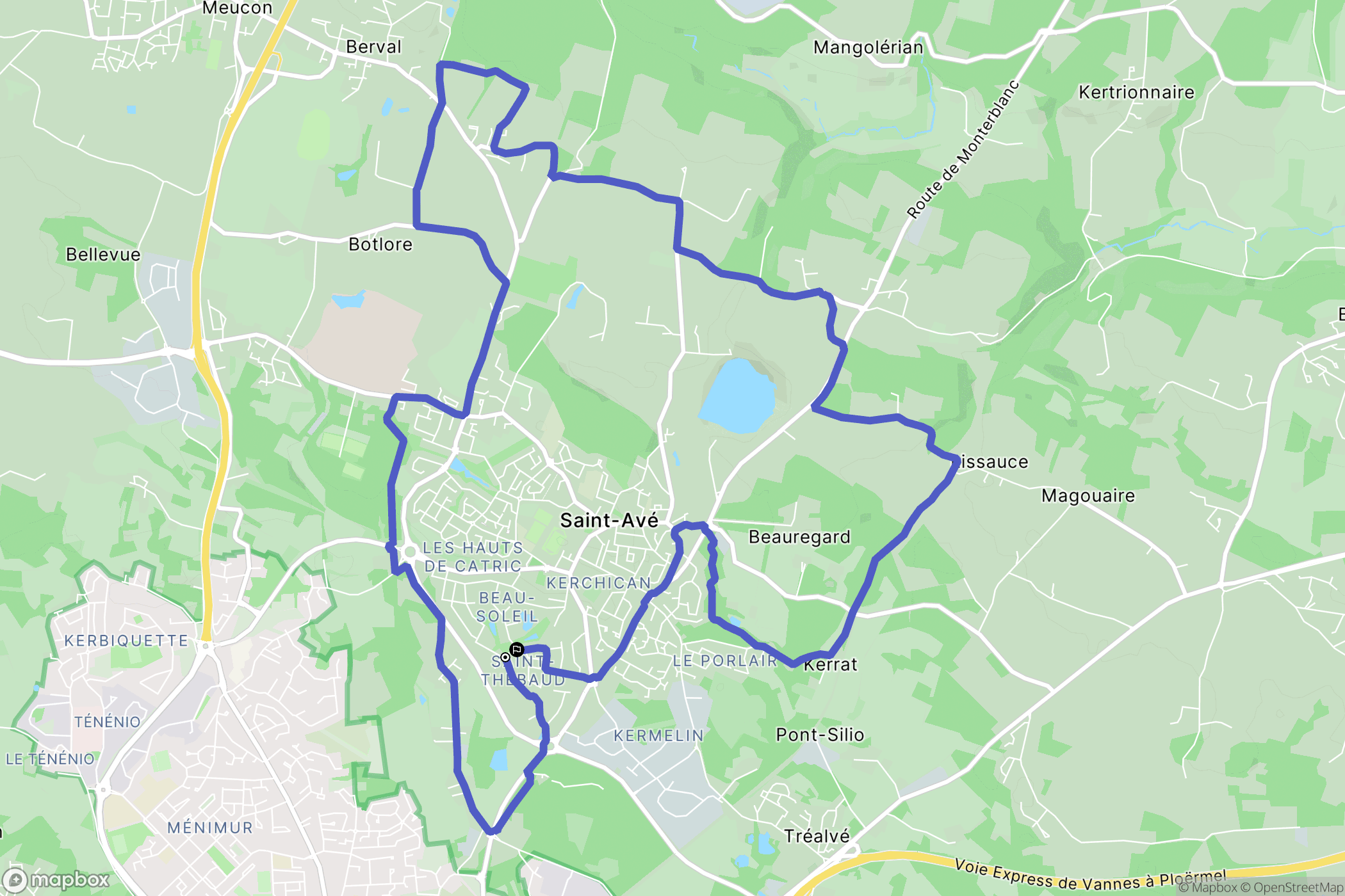 Saint-Avé : carte du parcours de randonnée - France