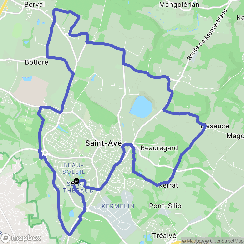 Saint-Avé : carte du parcours de randonnée - France
