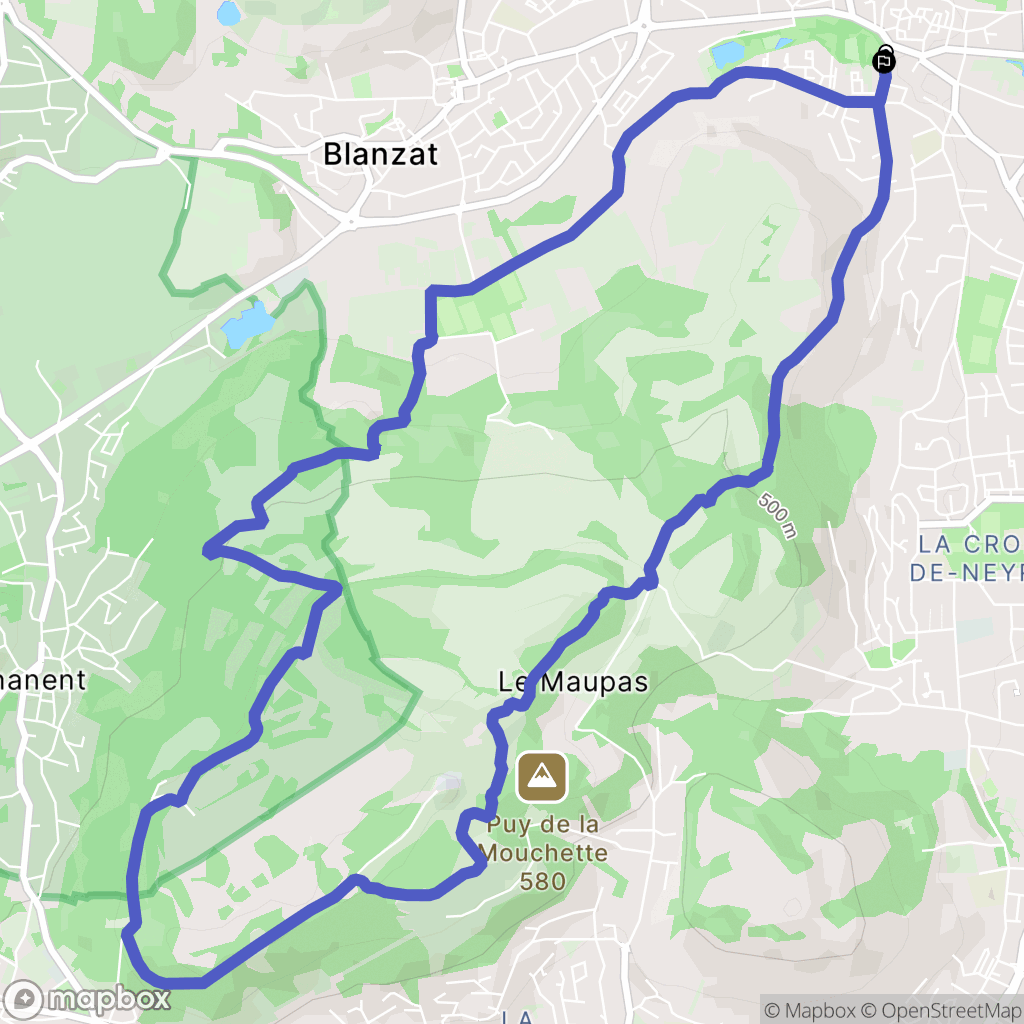 Cébazat : carte du parcours de randonnée - France