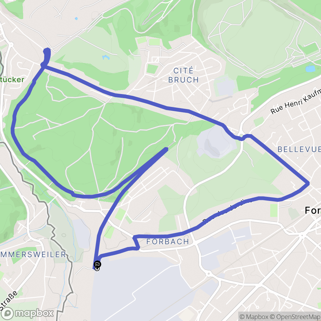 Forbach : carte du parcours de randonnée - France