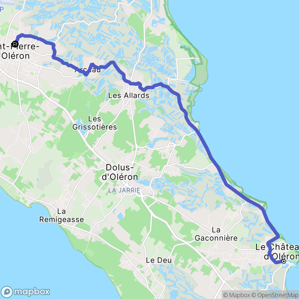 Le Château-d'Oléron : carte du parcours de randonnée - France