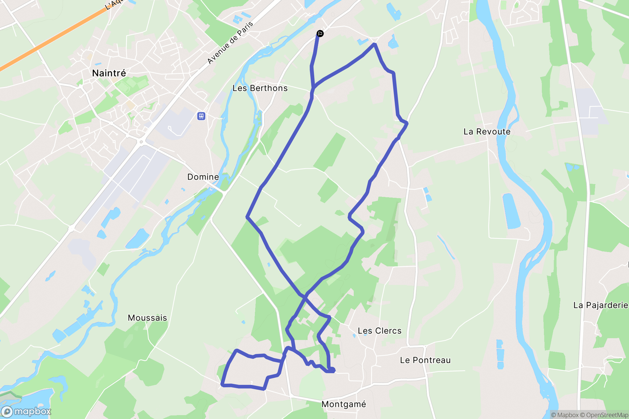 Naintré : carte du parcours de randonnée - France