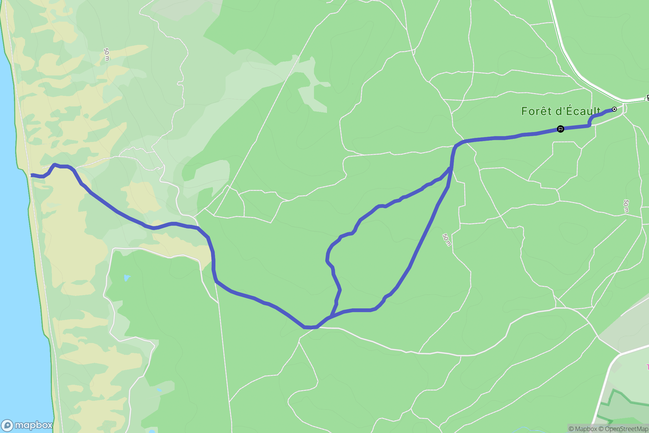 Saint-Étienne-au-Mont : carte du parcours de randonnée - France