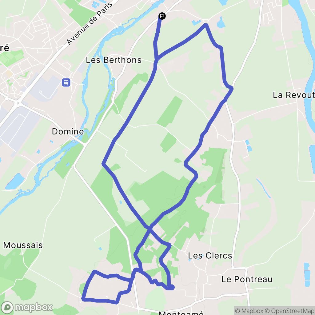 Naintré : carte du parcours de randonnée - France