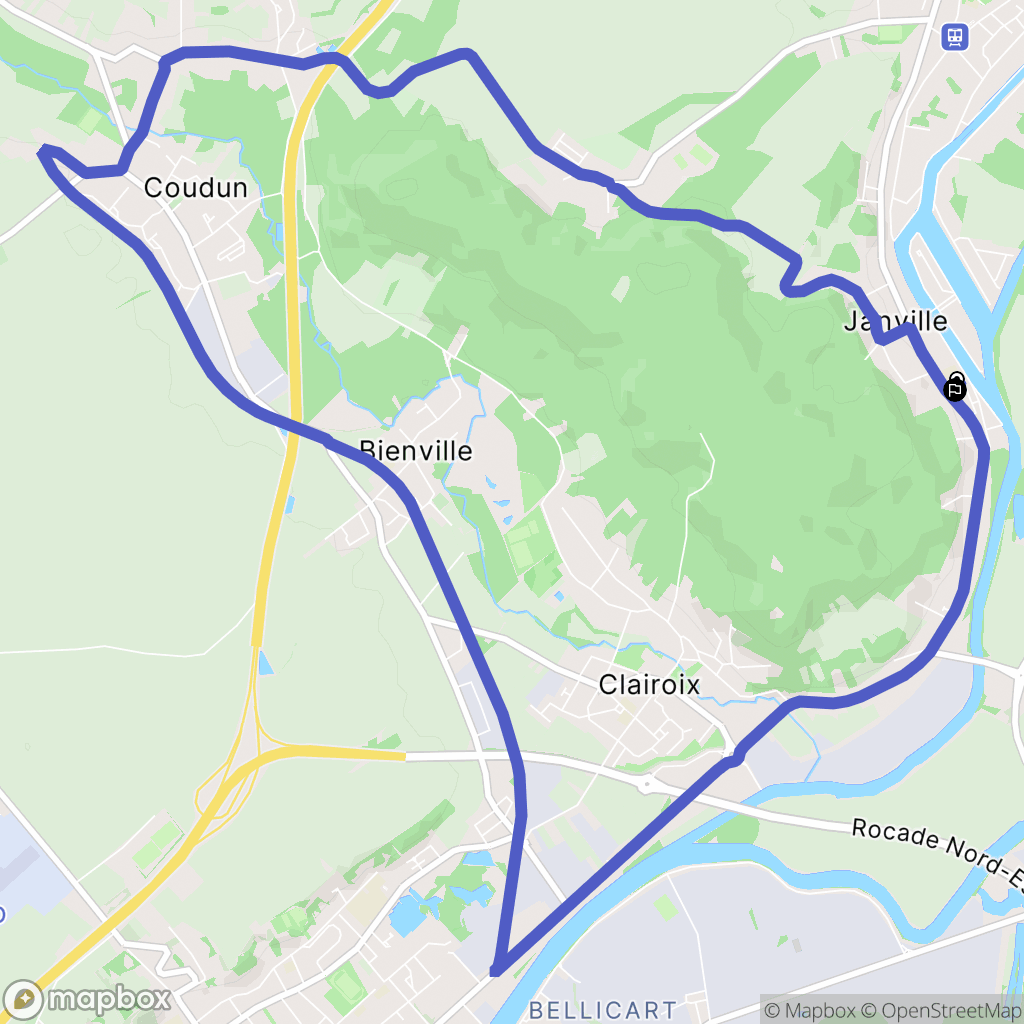 Janville : carte du parcours de randonnée - France