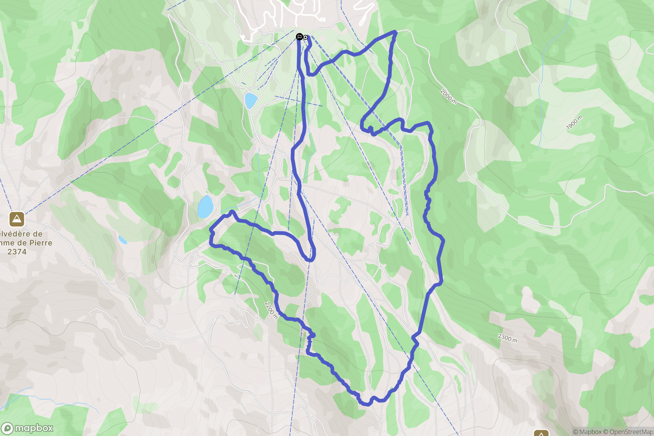Risoul : carte du parcours de randonnée - France
