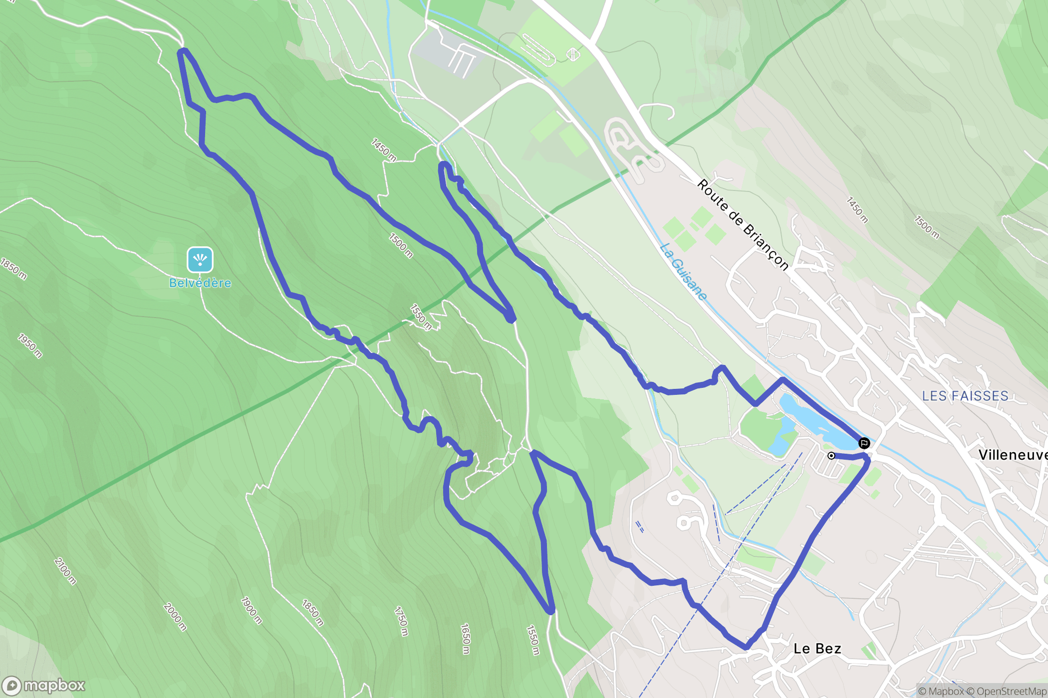 La Salle-les-Alpes : carte du parcours de randonnée - France