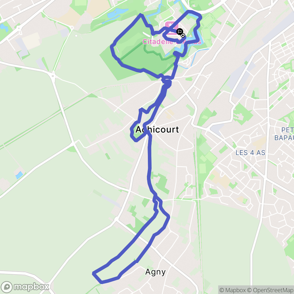 Arras : carte du parcours de randonnée - France