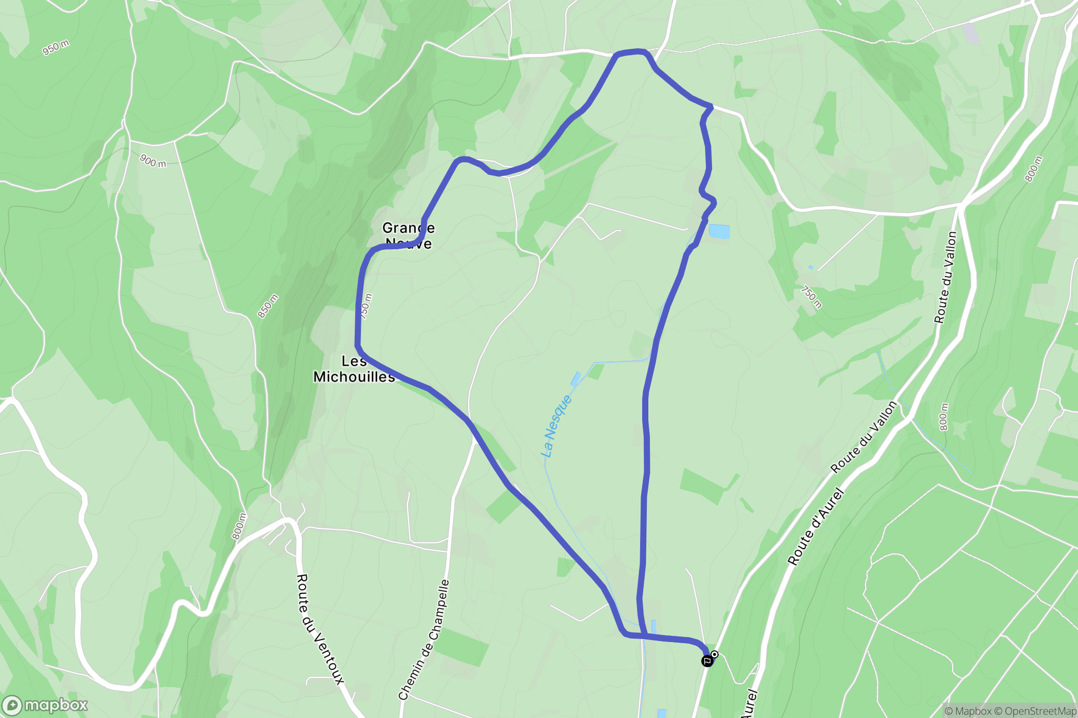 Sault : carte du parcours de randonnée - France