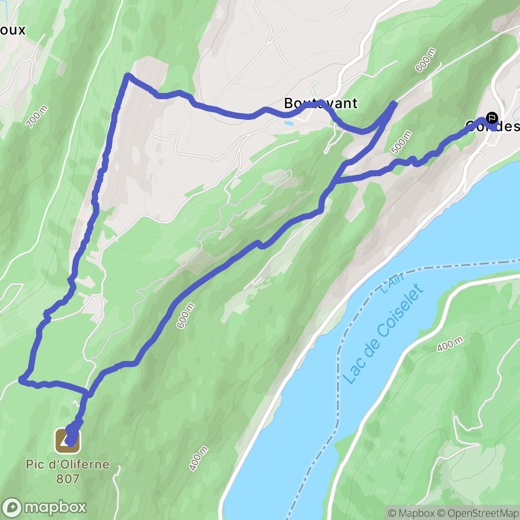 Condes : carte du parcours de randonnée - France
