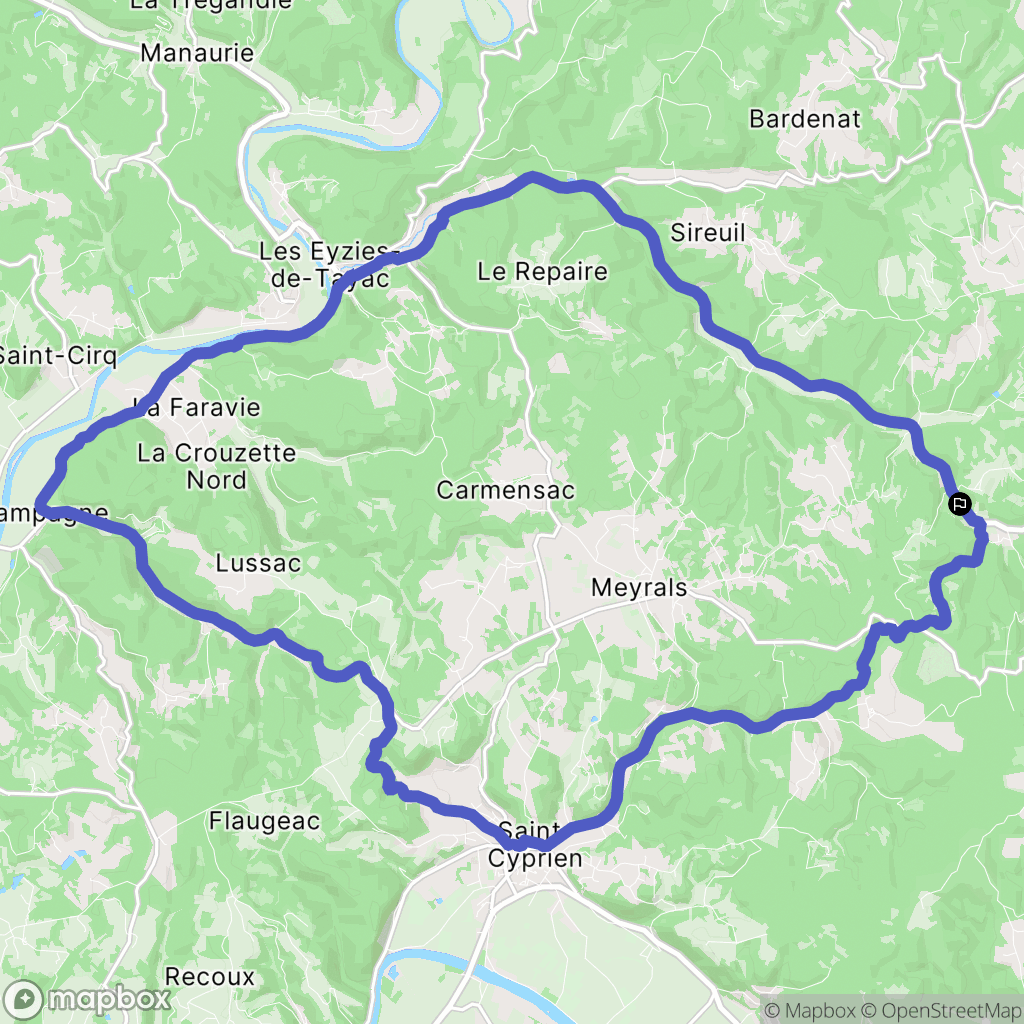 Saint-André-d'Allas : carte du parcours de randonnée - France