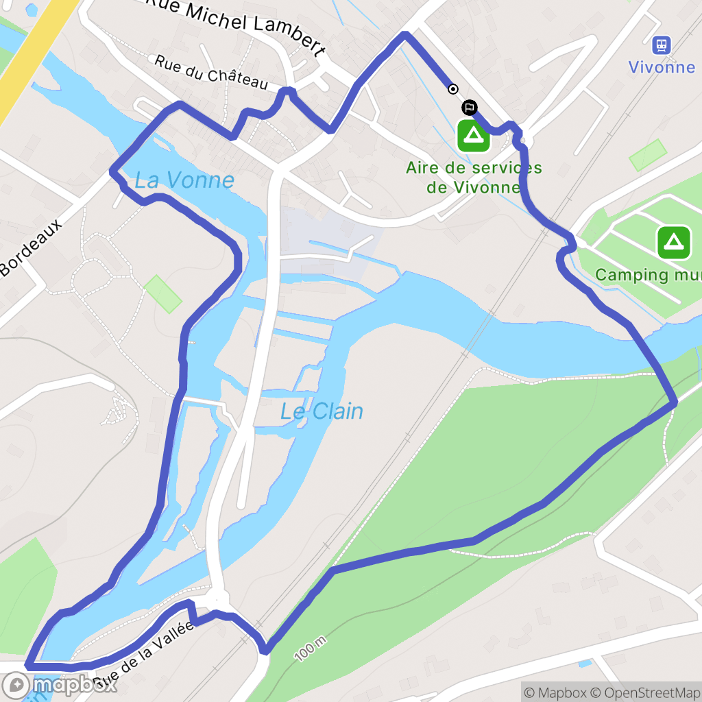 Vivonne : carte du parcours de randonnée - France